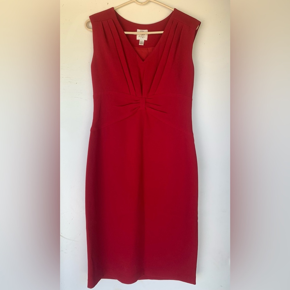 SUZI CHIN FOR MAGGIE BOUTIQUE -Women's sleeveless Midi Red Dress Size 8